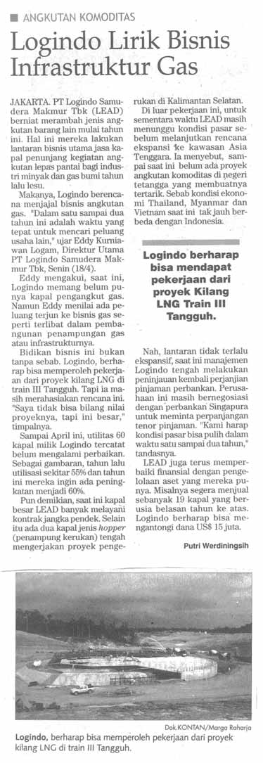 Logindo Lirik Bisnis Infrastruktur Gas